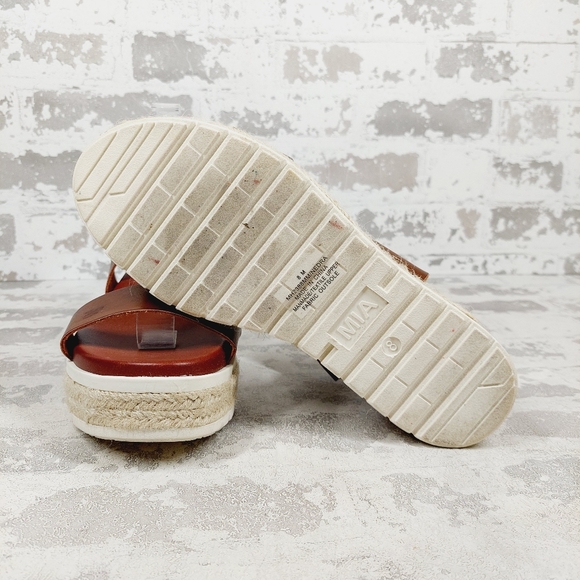 Mia Nedra Platform Espadrille Brown Sandal D72 - Picture 7 of 10